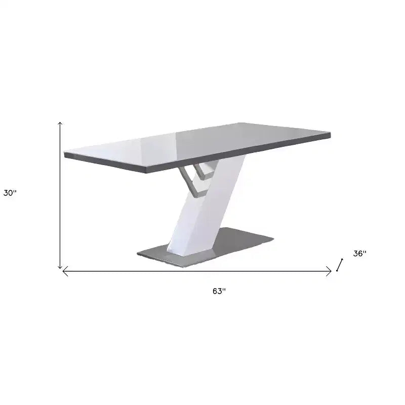 Table de salle à manger avec base en piédestal en bois et métal blanc et argenté