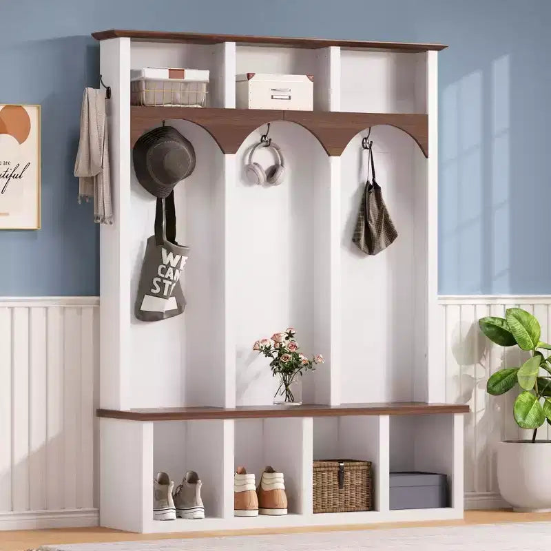 Porte-manteau autoportant de style fermier avec arche