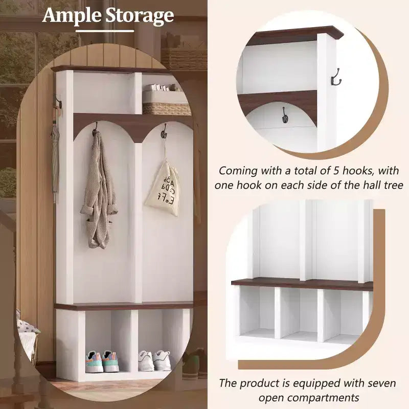 Porte-manteau autoportant de style fermier avec arche