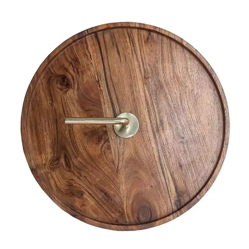 Table d'appoint mi-siècle en bois et métal avec pieds inclinés