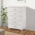 Royal Hampton Chest with 5 Drawers and Wooden Frame White