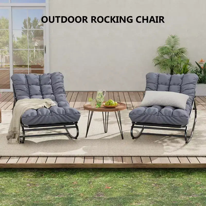 Fauteuil à bascule moderne pour adultes avec coussin amovible