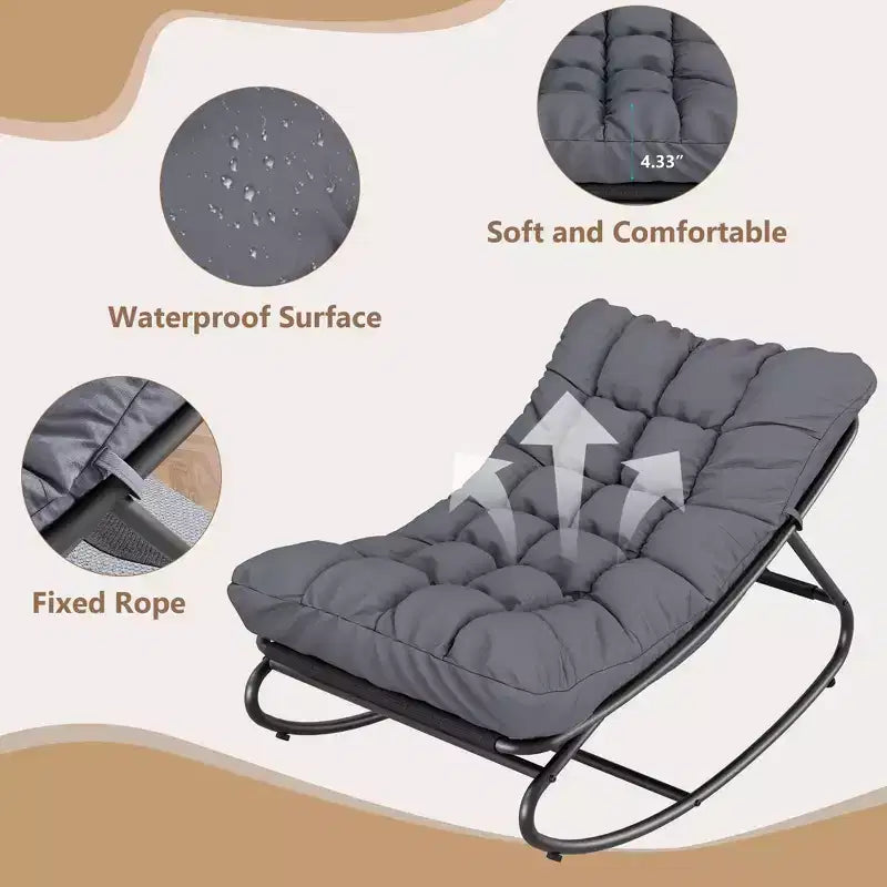 Fauteuil à bascule moderne pour adultes avec coussin amovible