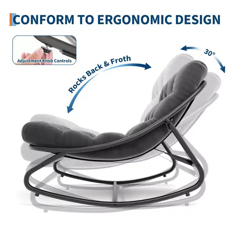 Fauteuil à bascule moderne pour adultes avec coussin amovible