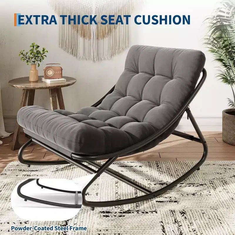 Fauteuil à bascule moderne pour adultes avec coussin amovible
