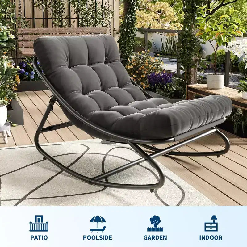 Fauteuil à bascule moderne pour adultes avec coussin amovible