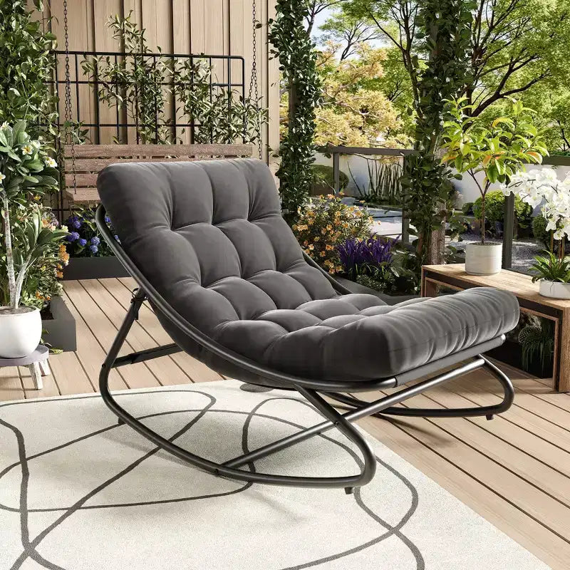 Fauteuil à bascule moderne pour adultes avec coussin amovible