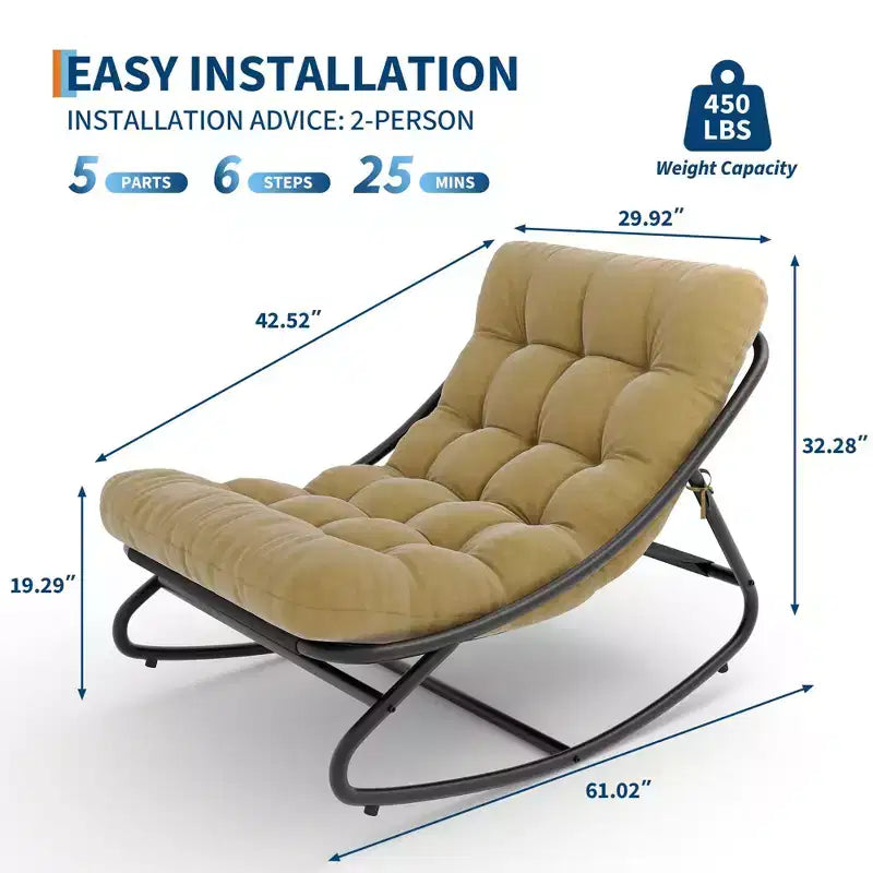 Fauteuil à bascule moderne pour adultes avec coussin amovible