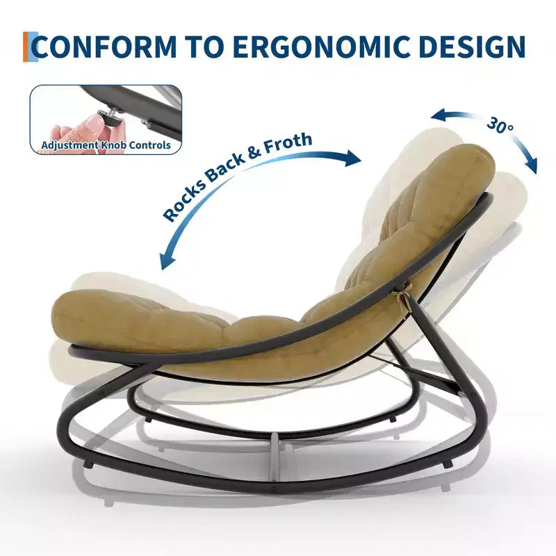 Fauteuil à bascule moderne pour adultes avec coussin amovible