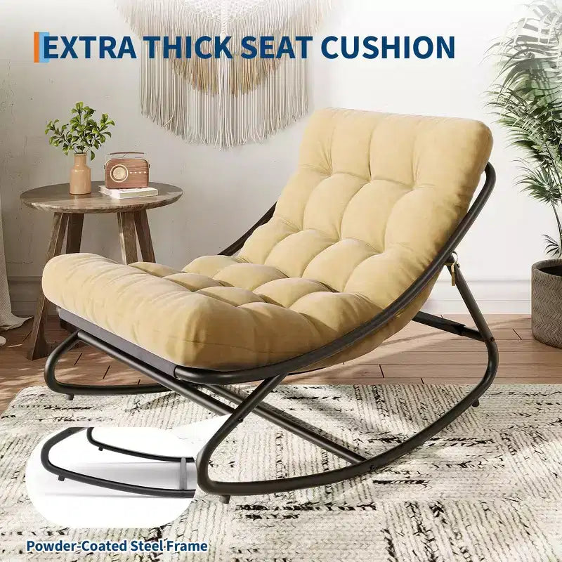 Fauteuil à bascule moderne pour adultes avec coussin amovible