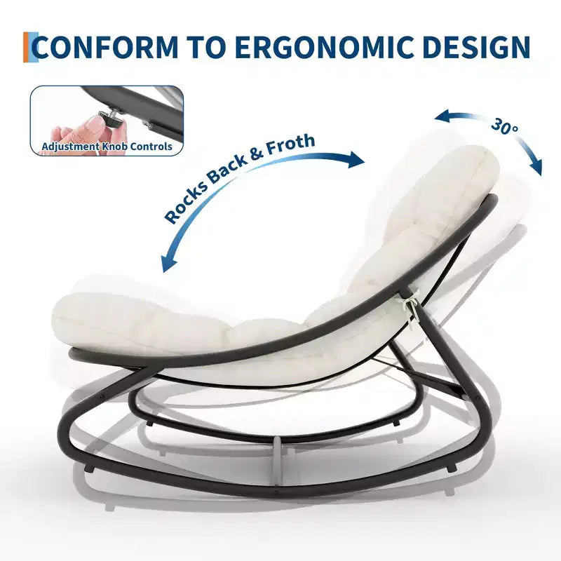 Fauteuil à bascule moderne pour adultes avec coussin amovible
