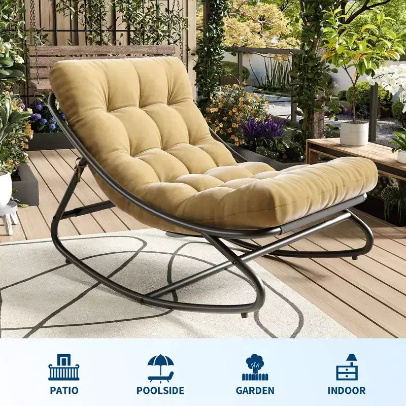 Fauteuil à bascule moderne pour adultes avec coussin amovible