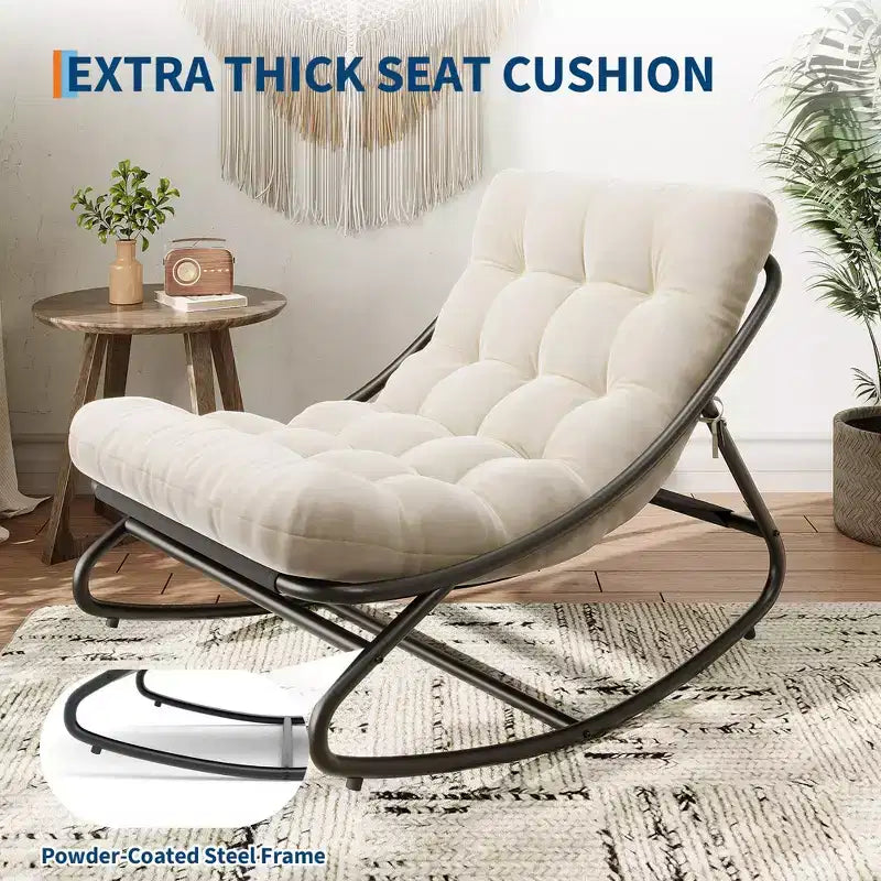 Fauteuil à bascule moderne pour adultes avec coussin amovible