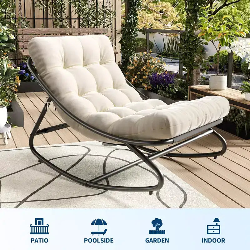 Fauteuil à bascule moderne pour adultes avec coussin amovible