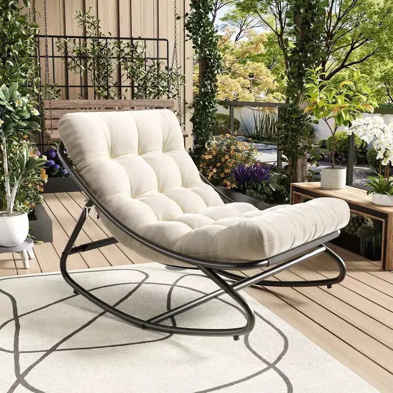 Fauteuil à bascule moderne pour adultes avec coussin amovible