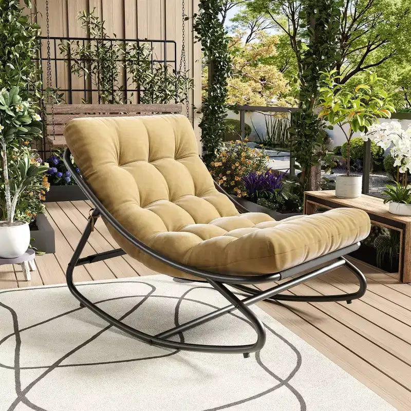 Fauteuil à bascule moderne pour adultes avec coussin amovible
