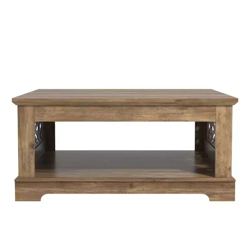 Table basse en bois avec étagère de rangement