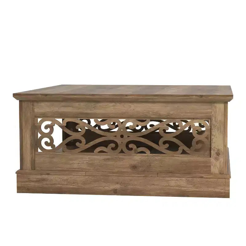 Table basse en bois avec étagère de rangement