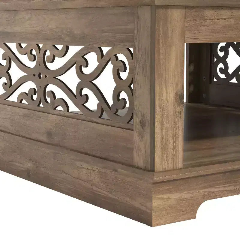Table basse en bois avec étagère de rangement