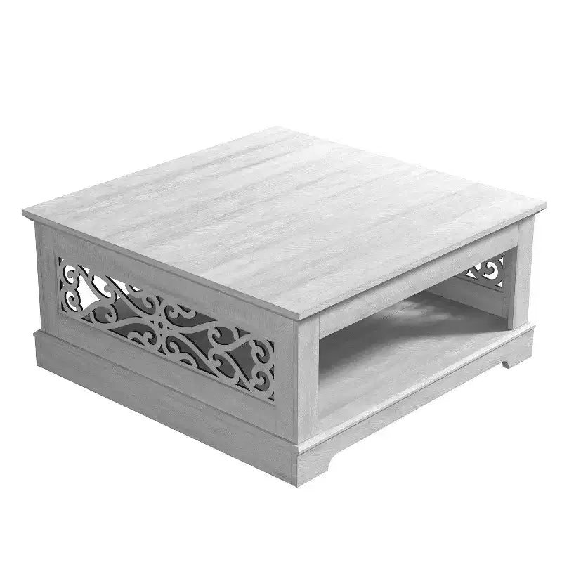 Table basse en bois avec étagère de rangement