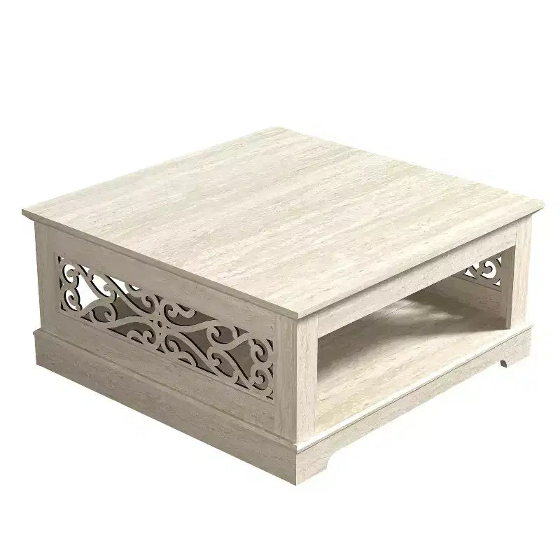 Table basse en bois avec étagère de rangement