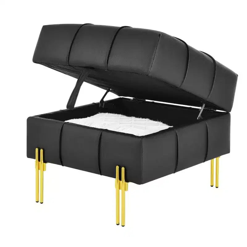 Banc de bout de lit de rangement en cuir anti-rayures, adapté aux animaux domestiques