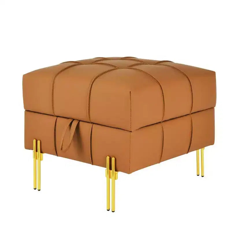 Banc de bout de lit de rangement en cuir anti-rayures, adapté aux animaux domestiques