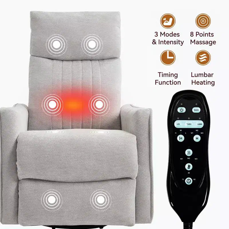 Fauteuil inclinable manuel Chenille chauffant massant avec fonction bascule et pivotante