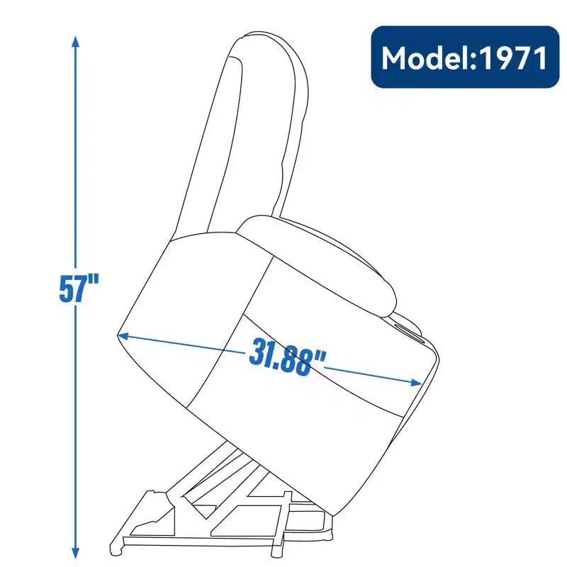 Fauteuil inclinable électrique grand format en chenille grise avec massage