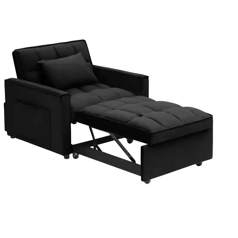 Canapé-lit futon pliant - Dossier réglable avec roulettes