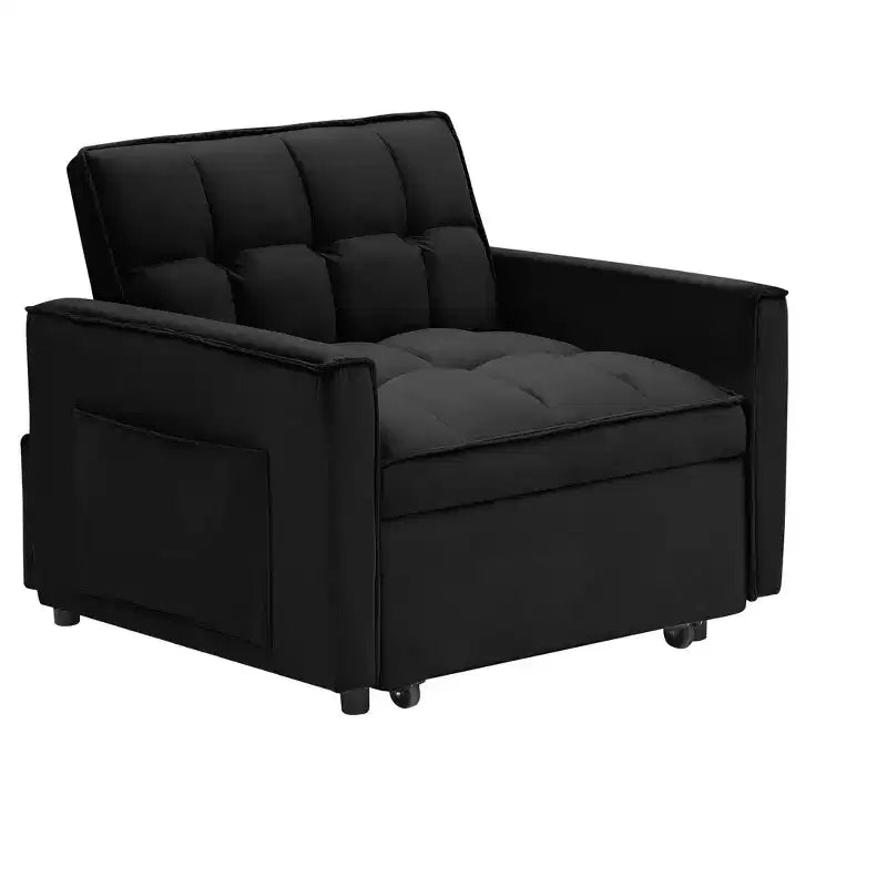 Canapé-lit futon pliant - Dossier réglable avec roulettes