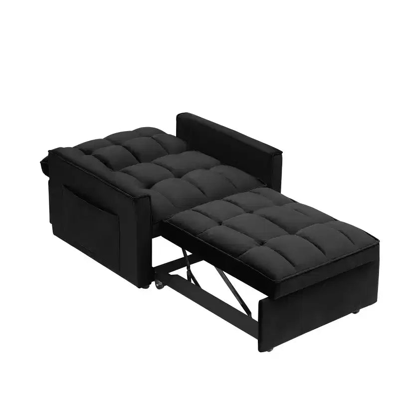 Canapé-lit futon pliant - Dossier réglable avec roulettes