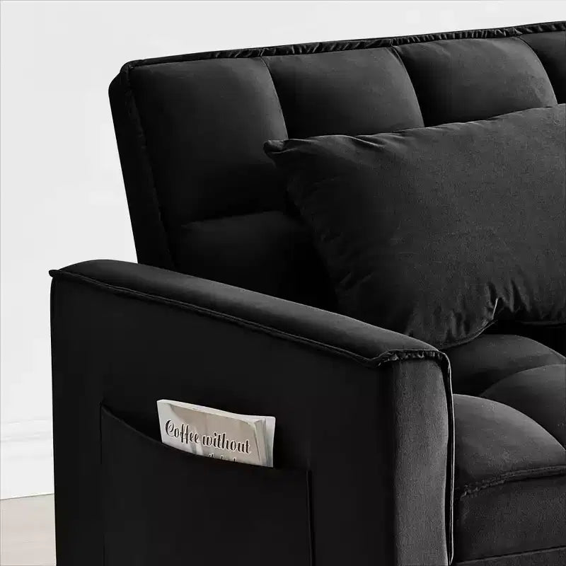 Canapé-lit futon pliant - Dossier réglable avec roulettes