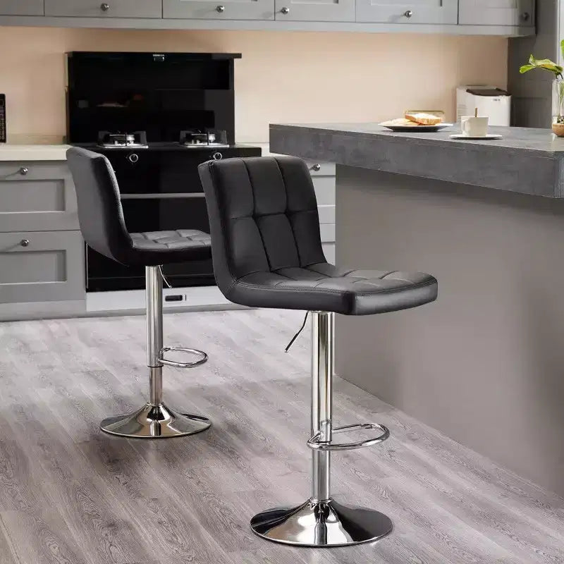Tabourets de bar réglables en hauteur en similicuir pivotants