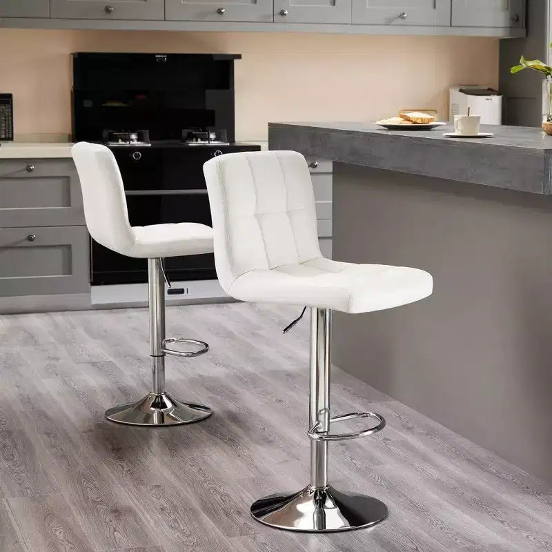 Tabourets de bar réglables en hauteur en similicuir pivotants