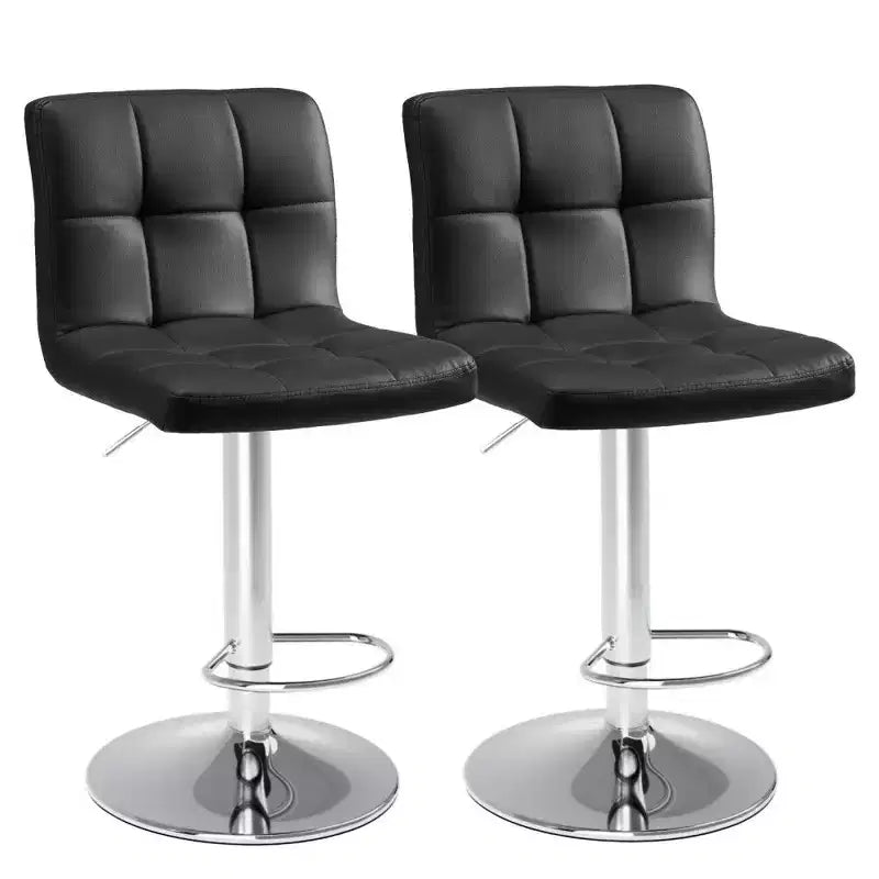 Tabourets de bar réglables en hauteur en similicuir pivotants