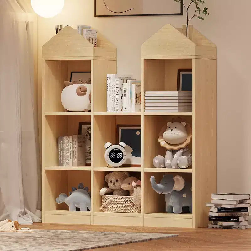 Étagère à Livres pour Enfants à 8 Compartiments avec Organisateur de Rangement pour Jouets