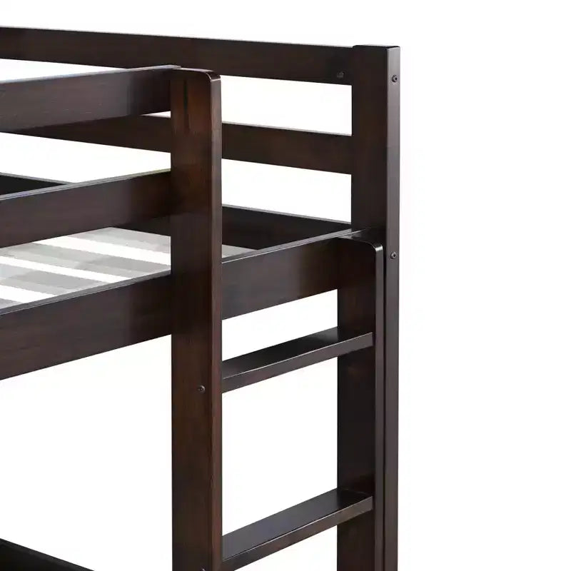 Lit superposé enfant bas double en bois massif
