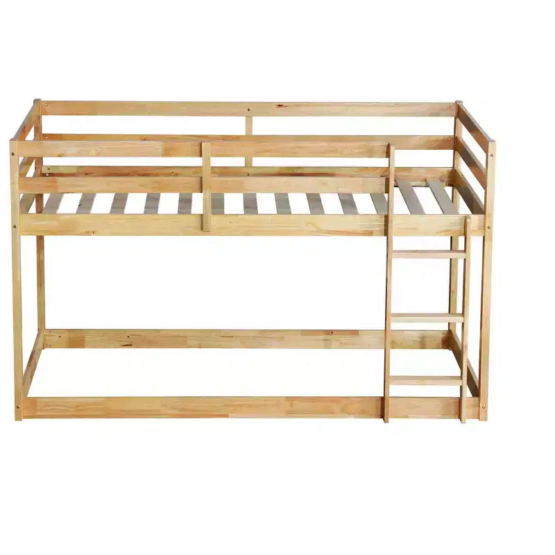 Lit superposé enfant bas double en bois massif
