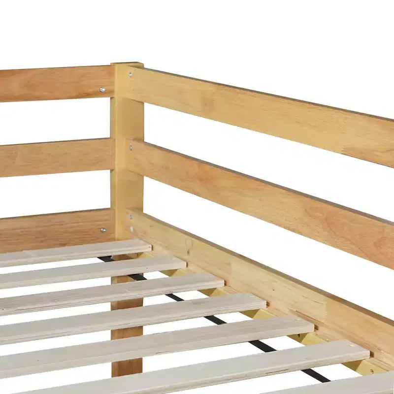 Lit superposé enfant bas double en bois massif