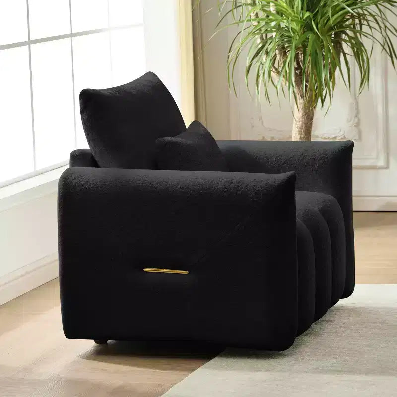Canapé en tissu Teddy, fauteuil de salon moderne rembourré