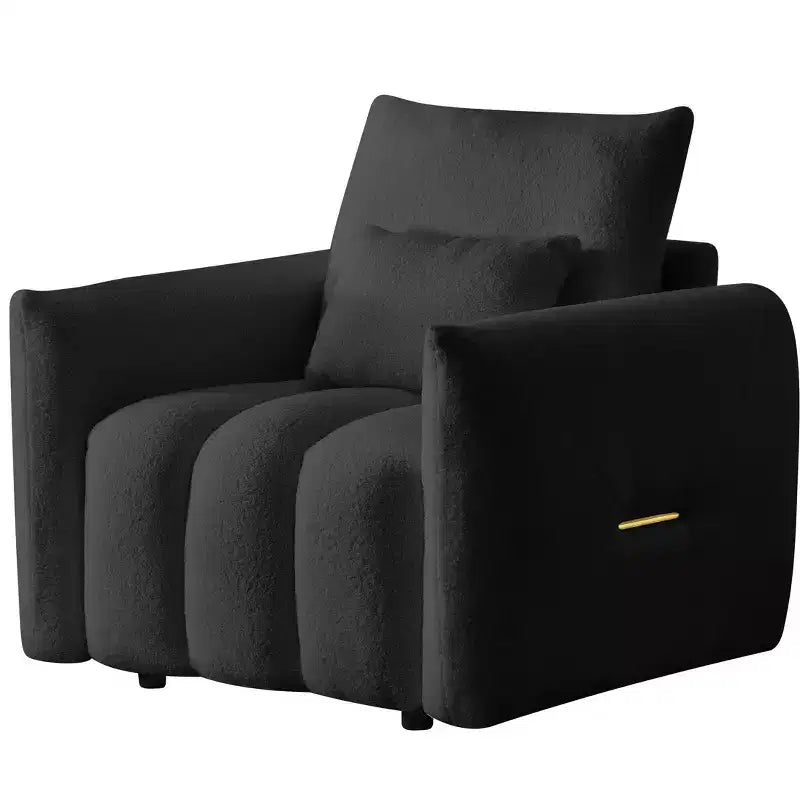 Canapé en tissu Teddy, fauteuil de salon moderne rembourré