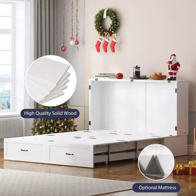 Avec lit d'appoint meuble de rangement et chargeur de style ferme