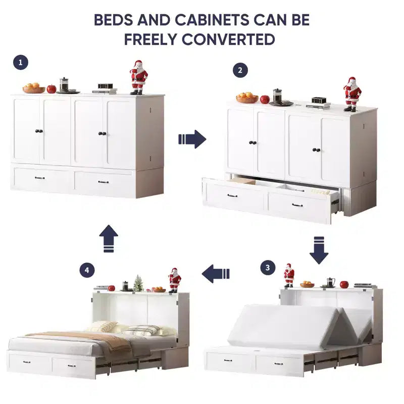 Avec lit d'appoint meuble de rangement et chargeur de style ferme