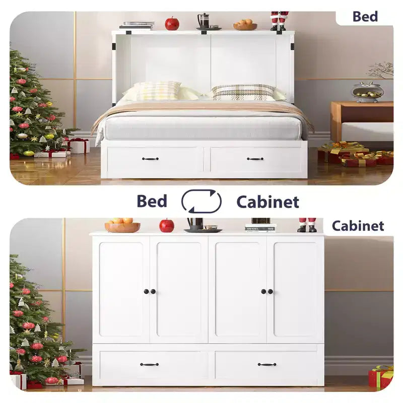 Avec lit d'appoint meuble de rangement et chargeur de style ferme