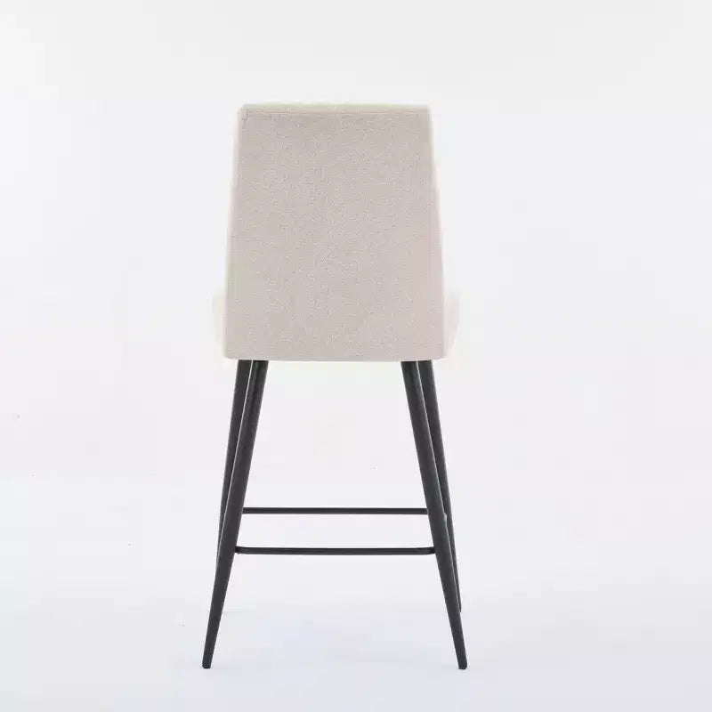 Tabourets de bar modernes en velours à hauteur de comptoir avec pieds en fer noir