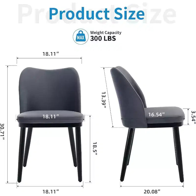 Chaises de salle à manger en tissu modernes, assise rembourrée, pieds en bois