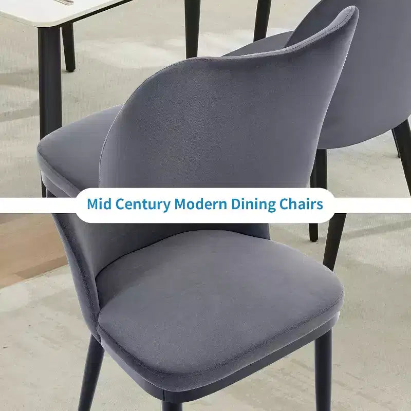 Chaises de salle à manger en tissu modernes, assise rembourrée, pieds en bois