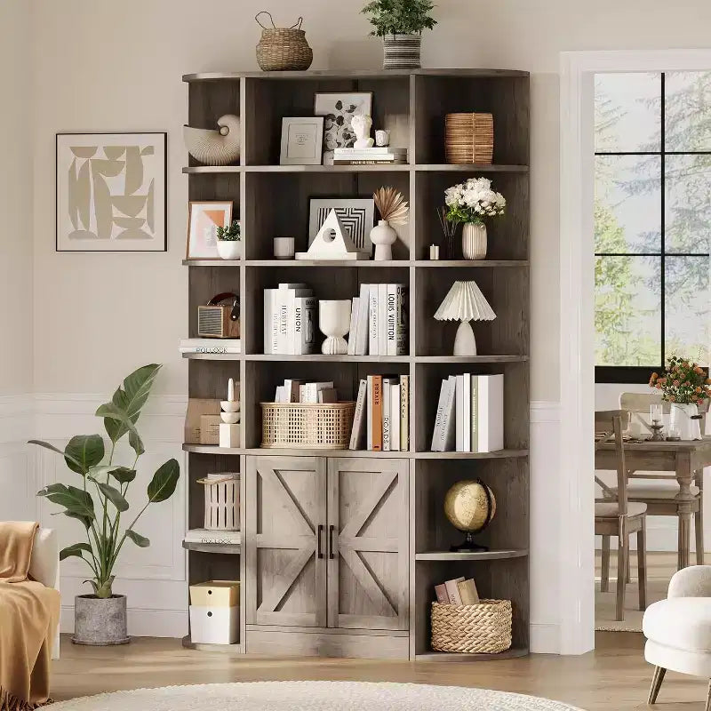 Étagère pour enfants moderne à 6 niveaux avec portes - Organiseur de rangement en bois
