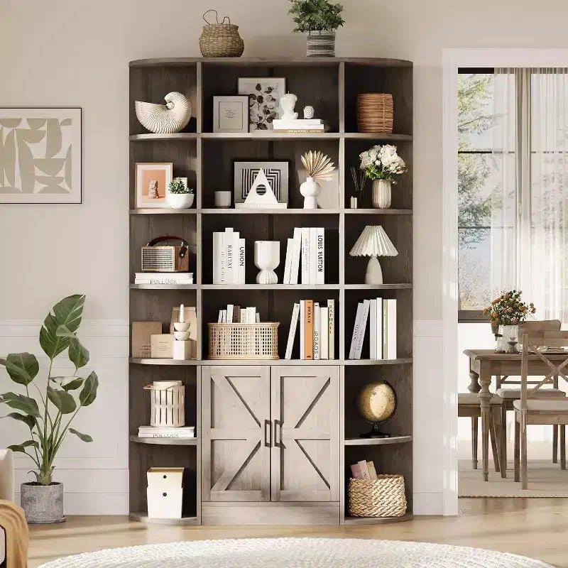 Étagère pour enfants moderne à 6 niveaux avec portes - Organiseur de rangement en bois